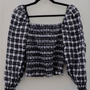 Black and white gingham top